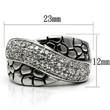 Load image into Gallery viewer, 3W037 - Rhodium Brass Ring with AAA Grade CZ  in Clear