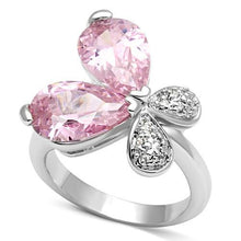 Load image into Gallery viewer, 3W051 - Rhodium Brass Ring with AAA Grade CZ  in Rose