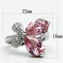 Load image into Gallery viewer, 3W051 - Rhodium Brass Ring with AAA Grade CZ  in Rose