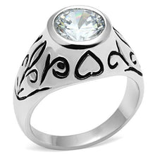 Load image into Gallery viewer, 3W057 - Rhodium Brass Ring with AAA Grade CZ  in Clear