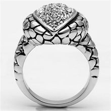 Load image into Gallery viewer, 3W058 - Rhodium Brass Ring with Top Grade Crystal  in Clear