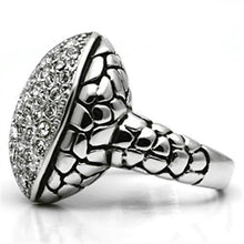 Load image into Gallery viewer, 3W058 - Rhodium Brass Ring with Top Grade Crystal  in Clear