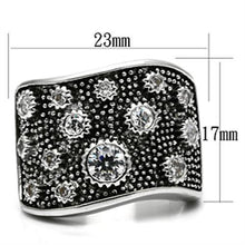 Load image into Gallery viewer, 3W059 - Rhodium Brass Ring with AAA Grade CZ  in Clear