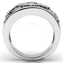 Load image into Gallery viewer, 3W059 - Rhodium Brass Ring with AAA Grade CZ  in Clear