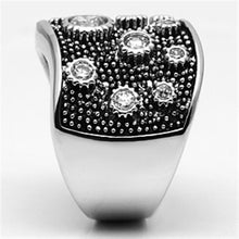 Load image into Gallery viewer, 3W059 - Rhodium Brass Ring with AAA Grade CZ  in Clear