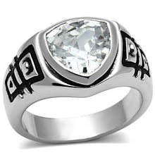 Load image into Gallery viewer, 3W062 - Rhodium Brass Ring with AAA Grade CZ  in Clear