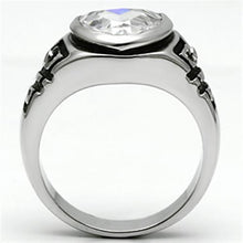 Load image into Gallery viewer, 3W062 - Rhodium Brass Ring with AAA Grade CZ  in Clear