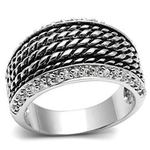 Load image into Gallery viewer, 3W065 - Rhodium Brass Ring with AAA Grade CZ  in Clear