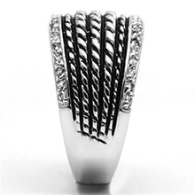 Load image into Gallery viewer, 3W065 - Rhodium Brass Ring with AAA Grade CZ  in Clear
