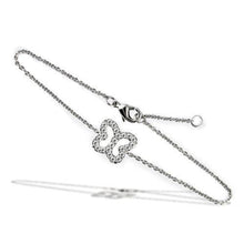 Load image into Gallery viewer, 3W070 Rhodium Brass Bracelet with AAA Grade CZ in Clear