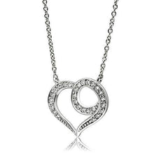 Load image into Gallery viewer, 3W075 - Rhodium Brass Necklace with AAA Grade CZ  in Clear