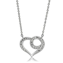Load image into Gallery viewer, 3W075 - Rhodium Brass Necklace with AAA Grade CZ  in Clear