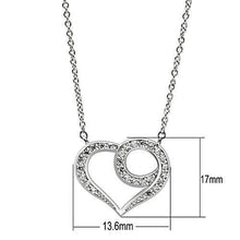 Load image into Gallery viewer, 3W075 - Rhodium Brass Necklace with AAA Grade CZ  in Clear