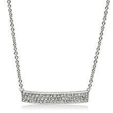 Load image into Gallery viewer, 3W079 - Rhodium Brass Necklace with AAA Grade CZ  in Clear