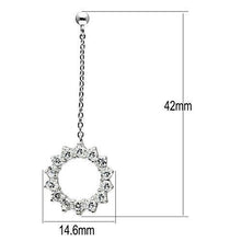 Load image into Gallery viewer, 3W081 - Rhodium Brass Earrings with AAA Grade CZ  in Clear