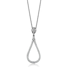 Load image into Gallery viewer, 3W1019 - Rhodium Brass Chain Pendant with AAA Grade CZ  in Clear