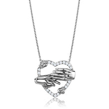 Load image into Gallery viewer, 3W1034 - Rhodium Brass Chain Pendant with AAA Grade CZ  in Clear