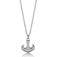 Load image into Gallery viewer, 3W1035 - Rhodium Brass Chain Pendant with AAA Grade CZ  in Clear