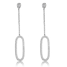 Load image into Gallery viewer, 3W1058 - Rhodium Brass Earrings with AAA Grade CZ  in Clear