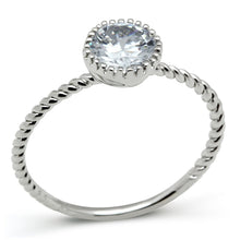 Load image into Gallery viewer, 3W108 - Rhodium Brass Ring with AAA Grade CZ  in Clear