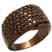 Load image into Gallery viewer, 3W1097 - IP Coffee light Brass Ring with AAA Grade CZ  in Light Coffee