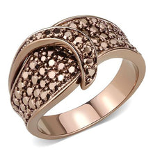 Load image into Gallery viewer, 3W1099 - IP Coffee light Brass Ring with AAA Grade CZ  in Light Coffee