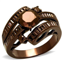 Load image into Gallery viewer, 3W1106 - IP Coffee light Brass Ring with AAA Grade CZ  in Light Coffee