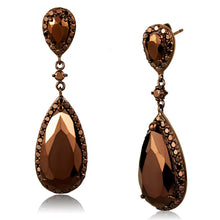 Load image into Gallery viewer, 3W1110 - IP Coffee light Brass Earrings with AAA Grade CZ  in Light Coffee