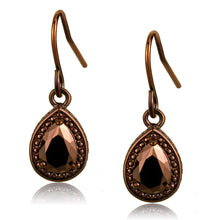 Load image into Gallery viewer, 3W1114 - IP Coffee light Brass Earrings with AAA Grade CZ  in Light Coffee