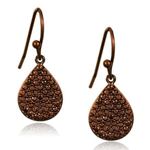 Load image into Gallery viewer, 3W1118 - IP Coffee light Brass Earrings with AAA Grade CZ  in Light Coffee