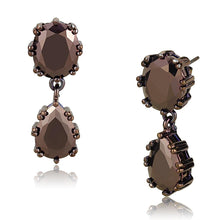 Load image into Gallery viewer, 3W1121 - IP Coffee light Brass Earrings with AAA Grade CZ  in Light Coffee