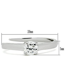 Load image into Gallery viewer, 3W112 - Rhodium Brass Ring with AAA Grade CZ  in Clear