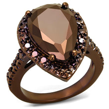 Load image into Gallery viewer, 3W1153 - IP Coffee light Brass Ring with AAA Grade CZ  in Light Coffee