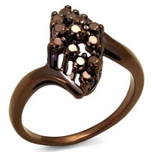 Load image into Gallery viewer, 3W1154 - IP Coffee light Brass Ring with AAA Grade CZ  in Light Coffee