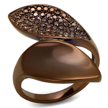 Load image into Gallery viewer, 3W1157 - IP Coffee light Brass Ring with AAA Grade CZ  in Light Coffee