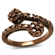 Load image into Gallery viewer, 3W1158 - IP Coffee light Brass Ring with AAA Grade CZ  in Light Coffee