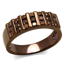 Load image into Gallery viewer, 3W1164 - IP Coffee light Brass Ring with AAA Grade CZ  in Light Coffee