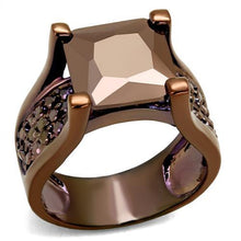 Load image into Gallery viewer, 3W1169 - IP Coffee light Brass Ring with AAA Grade CZ  in Light Coffee