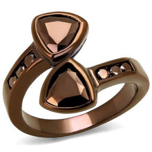 Load image into Gallery viewer, 3W1172 - IP Coffee light Brass Ring with AAA Grade CZ  in Light Coffee