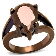 Load image into Gallery viewer, 3W1174 - IP Coffee light Brass Ring with AAA Grade CZ  in Light Coffee