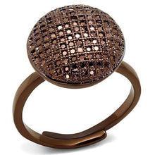 Load image into Gallery viewer, 3W1178 - IP Coffee light Brass Ring with AAA Grade CZ  in Light Coffee