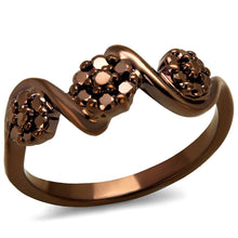 Load image into Gallery viewer, 3W1181 - IP Coffee light Brass Ring with AAA Grade CZ  in Light Coffee