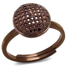 Load image into Gallery viewer, 3W1187 - IP Coffee light Brass Ring with AAA Grade CZ  in Light Coffee