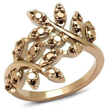 Load image into Gallery viewer, 3W1194 - IP Rose Gold(Ion Plating) Brass Ring with AAA Grade CZ  in Metallic Light Gold