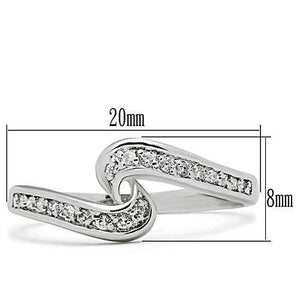 3W119 - Rhodium Brass Ring with AAA Grade CZ  in Clear