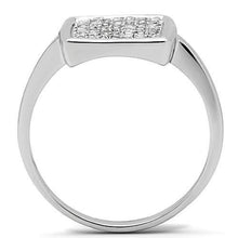 Load image into Gallery viewer, 3W120 - Rhodium Brass Ring with AAA Grade CZ  in Clear