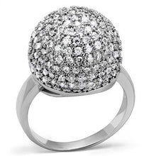 Load image into Gallery viewer, 3W1213 - Rhodium Brass Ring with AAA Grade CZ  in Clear