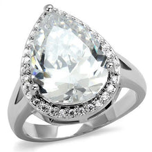 Load image into Gallery viewer, 3W1215 - Rhodium Brass Ring with AAA Grade CZ  in Clear
