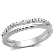 Load image into Gallery viewer, 3W1229 - Rhodium Brass Ring with AAA Grade CZ  in Clear