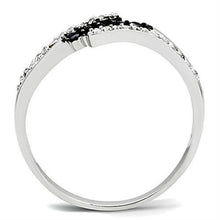 Load image into Gallery viewer, 3W122 - Rhodium + Ruthenium Brass Ring with AAA Grade CZ  in Jet